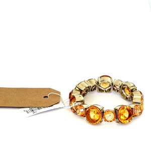 LEE ANGEL for NEIMAN MARCUS Amber Round Crystal Stretch Bracelet | NWT